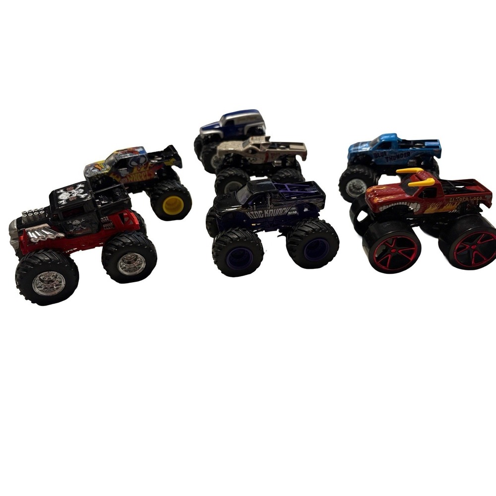 Monster Jam Trucks Lot 7 Spin Master Hot Wheels Truck Set 1:64 Diecast Bundle 3